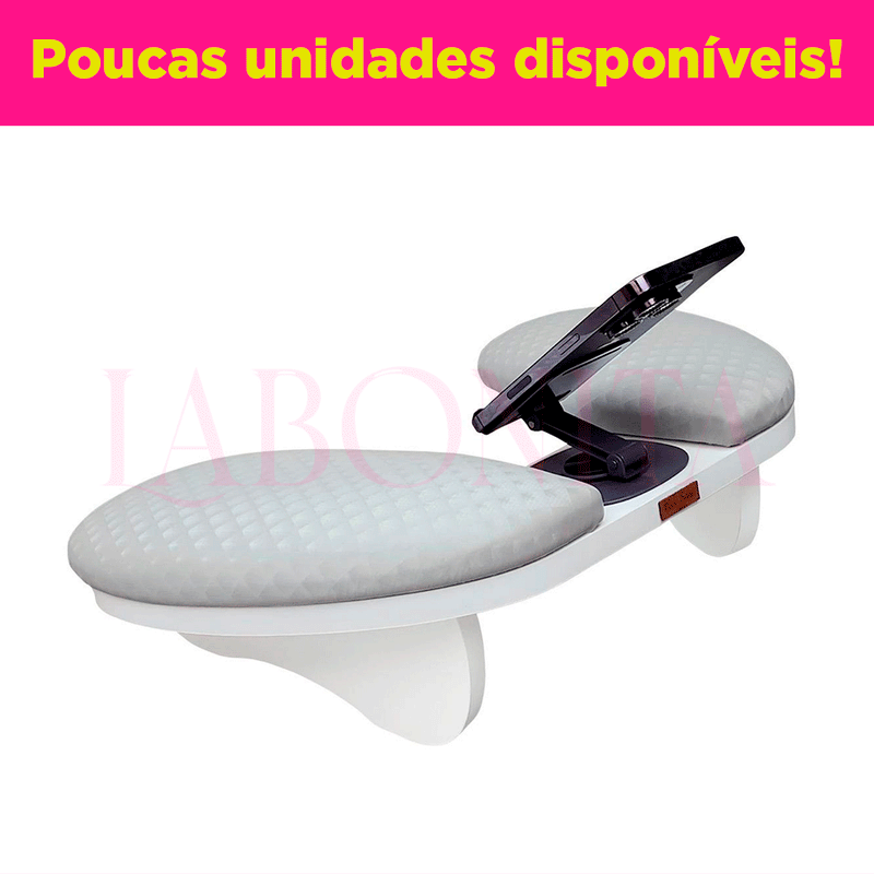 Apoio de Braço Delta Pro c/ Suporte de Celular Integrado Metal Ajustável 360°