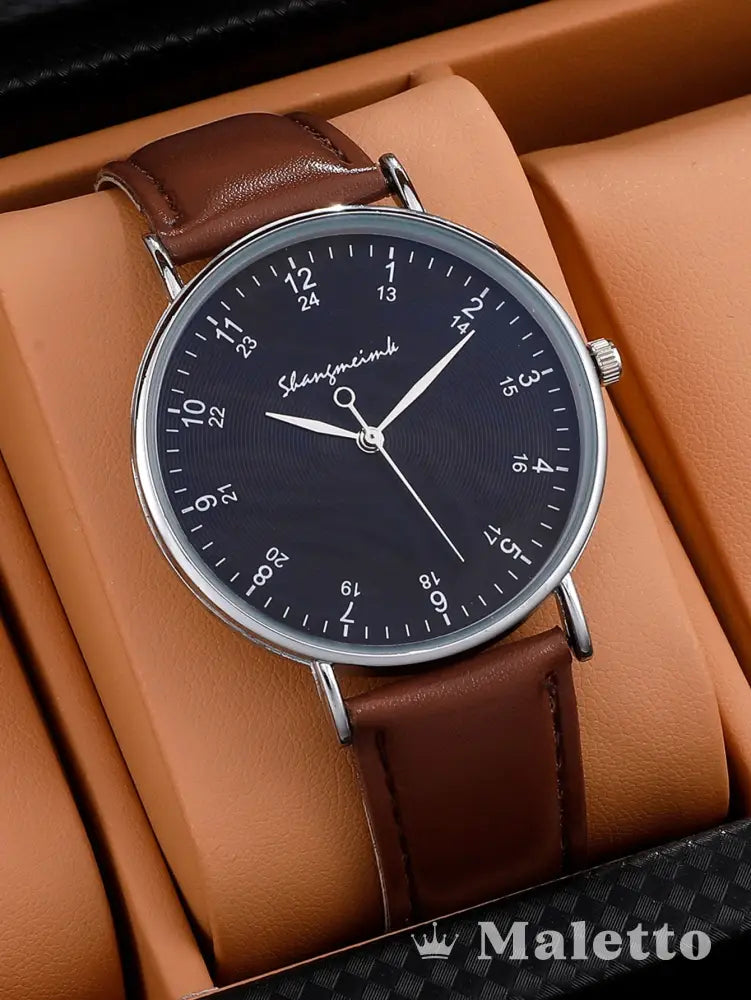 Relógio Masculino Elegante Quartzo com Mostrador 24 Horas