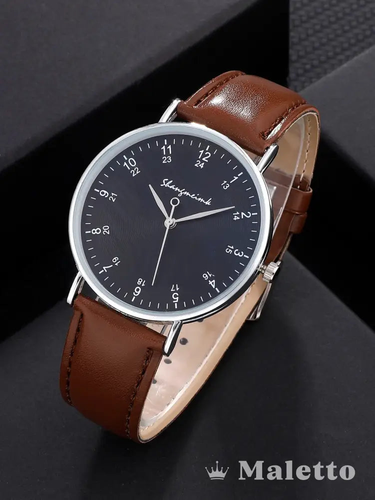 Relógio Masculino Elegante Quartzo com Mostrador 24 Horas